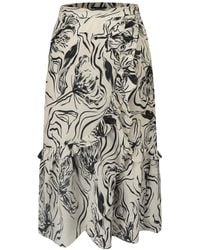 Smart and Joy - Flared Midi Skirt With Graphic Print - Lyst