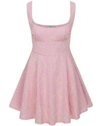 Thisisu Collection - Serenette Dress -Cotton Mini Dress With Delicate Embroidery & Built-In Shorts Lining - Lyst
