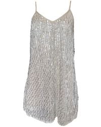 Any Old Iron - Neutrals Ivory Ice Beaded Short Dress - Lyst