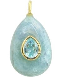 KAMARIA - Aquamarine Gemstone Pendant With Topaz - Lyst