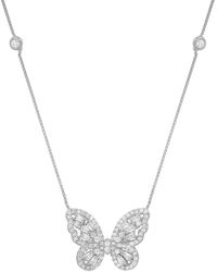 Kylie Harper - Baguette Diamond Cz Butterfly Station Necklace - Lyst