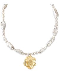 Astor & Orion - Poppy Flower Keshi Pearl Necklace - Lyst