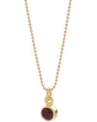 Nellou Jewellery - Gem Dot Garnet Birthstone Necklace January Plated Sterling - Lyst