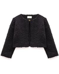 Peraluna - Kayla Crop Knit Cardigan - Lyst