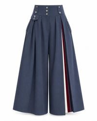 Julia Allert - High-Waisted Pleated Wide-Leg Culottes - Lyst