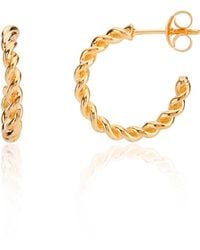 Auree - Alhambra Piccolo Twisted Vermeil Hoop Earrings - Lyst