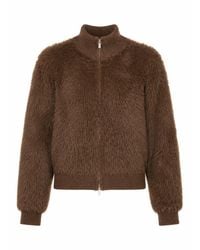 Yumi' - Eyelash Zip Knitted Jacket - Lyst