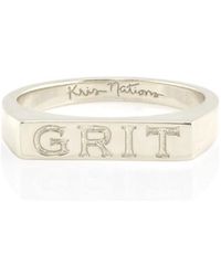 Kris Nations - Grit Engraved Ring - Lyst