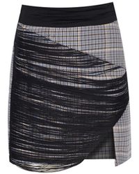 Madebyza - Assymetric Plaid Skirt - Lyst