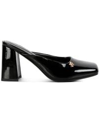 Rag & Co - Neoplast Patent Pu Block Heeled Mules - Lyst