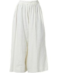 Metamorph - Neutrals Wide-Leg Linen Trpusers With Side Slits - Lyst