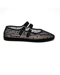 Gondolina Shoes - Moretta Polka-Dot Mesh Double-Strap Mary Jane Shoes – Made - Lyst