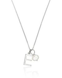 Lily & Roo - Initial And Pearl Drop Necklace - Lyst