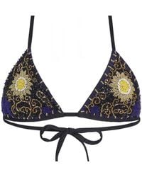 Self-Adore - Dark Tide Hand-Beaded Embellished Bikini Top - Lyst
