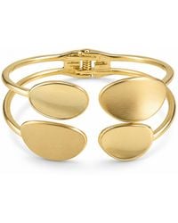 By Ozge - Sculptural Oval Disc Plated Statement Cuff Bracelet – - Lyst