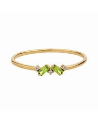 Belinda Jewelz - Peridot Double Baguette Birthstone Ring - Lyst