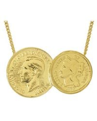 Katie Mullally - American English Plated Double Coin Necklace - Lyst