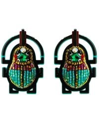 Gissa Bicalho - Handmade Acrylic Earring Scarab Embroidered - Lyst