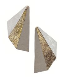 WAIWAI - Neutrals Flutter Statement Leather Earrings - Lyst