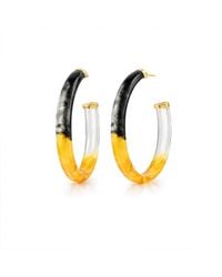 Gold & Honey - Xl Oval Tie Dye Lucite Hoop Earrings - Lyst