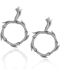 Unaloe - Sterling Thorn Hoop Drop Earrings – Contemporary Statement Designer Jewelry - Lyst