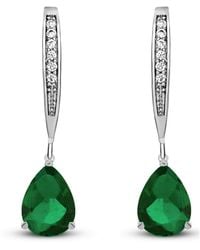 Genevive Jewelry - Genevive Sterling Plating With Pear-Shaped Cubic Zirconia Dangle Earrings - Lyst
