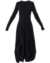 Metamorph - Maxi Draped Dress With Thumbhole Sleeves - Lyst