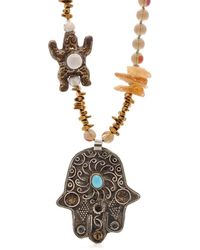 Ebru Jewelry - Vintage Style Hamsa & Turtle Pendant Beaded Unique Necklace - Lyst