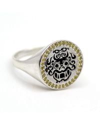 VicStoneNYC Fine Jewelry - Demon Hunters Tiger Signet Ring With Natural Diamond - Lyst