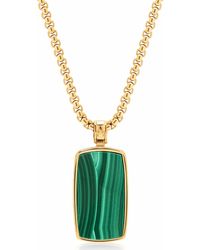 Nialaya - Malachite Dog Tag Necklace - Lyst