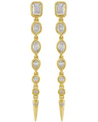 Artisan - Mixed Shape Diamond Long Drop Spike Earrings - Lyst