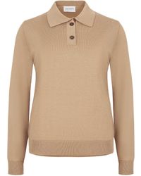 SALANIDA - Neutrals Galante 100% Merino Polo Top - Lyst