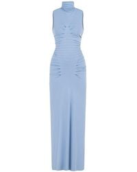 Nocturne - Ruched High-Neck Maxi Dress - Lyst