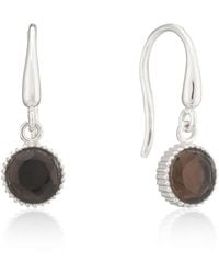Auree - Barcelona November Smokey Quartz Birthstone Hook Earrings - Lyst