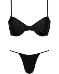 Playaluxe - Capri Ruched Underwire String Bikini Set - Lyst
