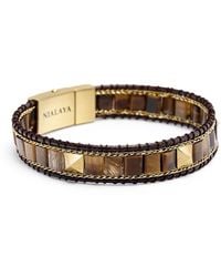 Nialaya - Tiger Eye Stud Bracelet - Lyst