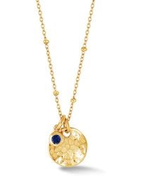 Dower & Hall - Hammered Disc & Sapphire Pendant - Lyst