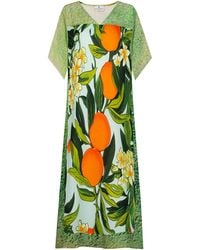 DHARA SHETH DUBAI - Fleur & Fruit Vintage Printed Long Kaftan Dress - Lyst