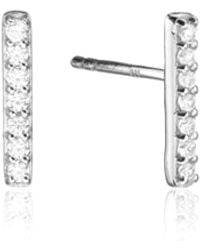Lily & Roo - Diamond Style Bar Stud Earrings - Lyst