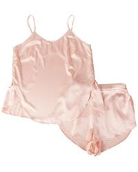Soft Strokes Silk - Pure Mulberry Silk Petal Camisole Top And Shorts Set, Mid-Waist - Lyst