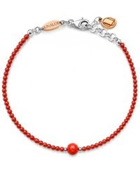Unaloe - Coral And Sterling Beaded Bracelet - Lyst