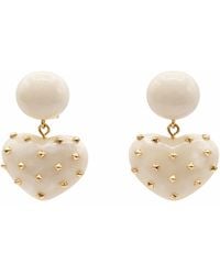 Michael Nash Jewelry - Lavinia Mother Of Pearl Resin Studded Heart Drop Earrings - Lyst