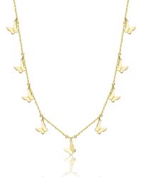 Genevive Jewelry - Rachel Glauber Plated Butterfly Symphony Necklace - Lyst