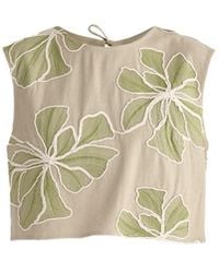Paisie - Floral Embroidered Cropped Top - Lyst
