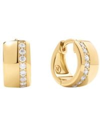 Vanhi - Juni Pavé Chunky Huggie Earrings - Lyst
