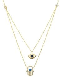 LÁTELITA London - Hamsa Hand And Evil Eye Layered Necklace - Lyst
