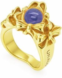 Unaloe - Sterling- Plated Bow-Inspired Ring With Kyanite Stone - Lyst