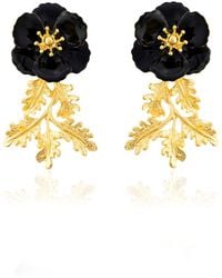 Milou Jewelry - Leafy Blossom Flower Earrings - Lyst