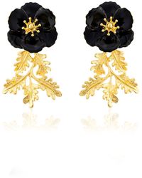 Milou Jewelry - Leafy Blossom Flower Earrings - Lyst