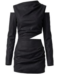 AVENUE No.29 - Cut-Out Asymmetric Wool Mini Dress - Lyst